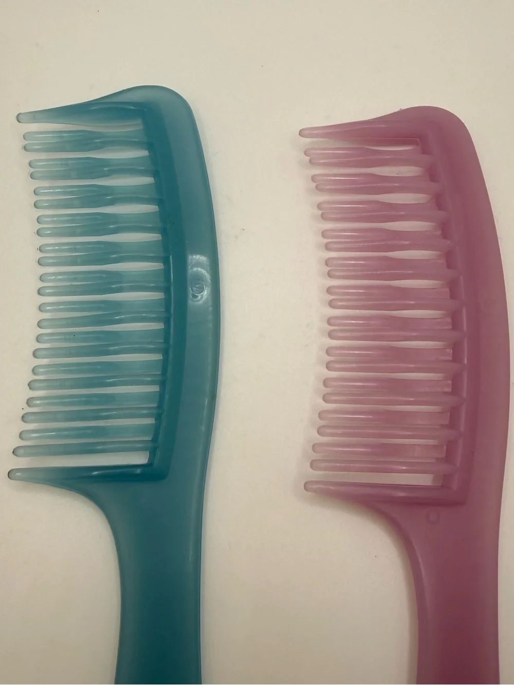 Vintage Detangling Hair Combs Blue Pink Translucent Wide Tooth Lot Retro 90s